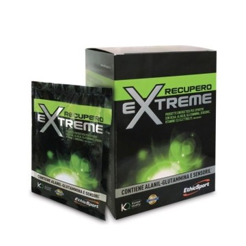 EthicSport Recupero Extreme Produit avec BCAA, AlaGln, Glutamine, Sensoril, Vitamines et Electrolytes 7 sachets.X50gr
