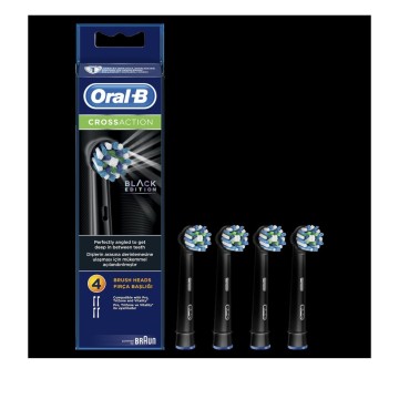 Têtes de brosse à dents électriques de rechange Oral-B CrossAction noires 4 pièces