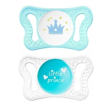 Chicco Physio Micro Πιπίλα Σιλικόνης 0-2m Μπλε 2τμχ