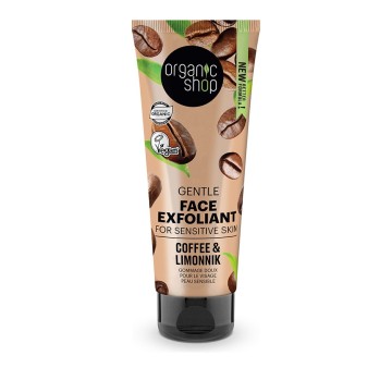 Natura Siberica-Organic Shop Exfoliator i butë për fytyrën, kafe dhe Schisandra, 75 ml