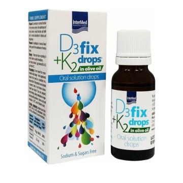 Intermed D3 + K2 Fix Drops In Olive Oil 12ml Intermed D3 + K2 Fix Drops In Olive Oil 12ml