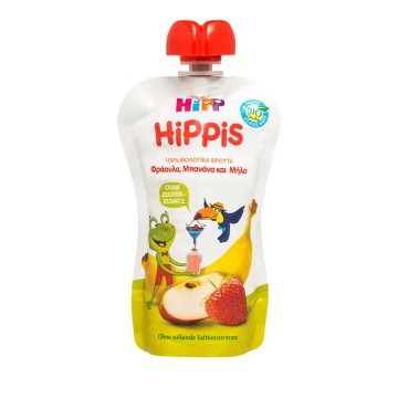 Hipp Hippis Preparazione Frutta Fragola, Banana e Mela Da 1 Anno 100gr