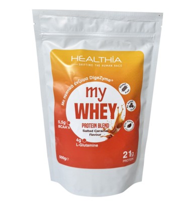 Healthia My Whey Protein Blend Salted Caramel Flavour 500g Healthia My Whey Protein Blend Salted Caramel Flavour 500g