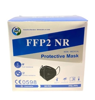 Maska mbrojtëse Jd Med FFP2 NR E zezë 20 copë