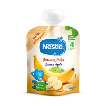 Nestle Φρουτοπουρές Μπανάνα & Μήλο 4m+ 90gr