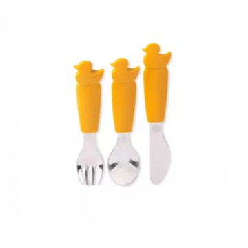 Eco Rascals First Cutlery Duck Mustard Eco Rascals First Cutlery Duck Mustard