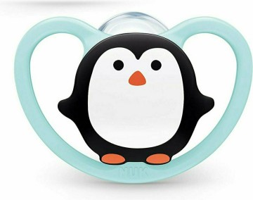 Nuk Space Silicone Pacifier Blue with Penguin 0-6 months with Case 1pc