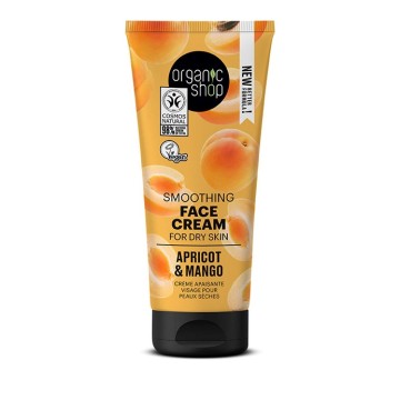 Organic Shop Glättende Gesichtscreme für trockene Haut, Aprikose & Mango 50ml