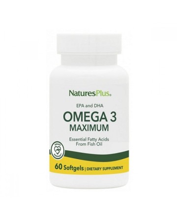 Natures Plus EPA & DHA Omega 3 Maximum Ιχθυέλαιο 60 μαλακές κάψουλες Natures Plus EPA & DHA Omega 3 Maximum Ιχθυέλαιο 60 μαλακές κάψουλες