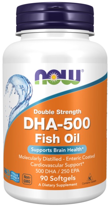 Now DHA-500 Fish Oil, Double Strength 90 Softgels Now DHA-500 Fish Oil, Double Strength 90 Softgels