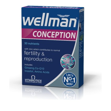 Vitabiotics Wellman Conception, добавка для хорошего мужского репродуктивного здоровья, 30 таблеток