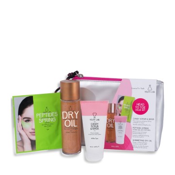 Youth Lab Head To Toe Value Set Candy Scrub Mask 50ml & Peptides Spring H.Gel Eye Patches 1 pc. & Shimmering Dry Oil 100ml