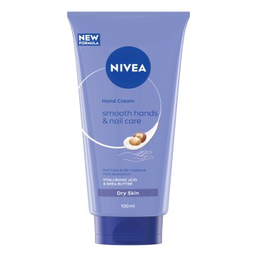 Nivea Hand Cream Smooth Hands & Nail Care with Hyaluronic Acid & Sh...