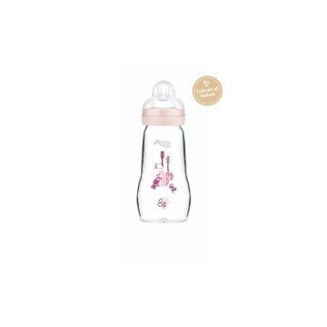 Mam Μπιμπερό Γυάλινο Feel Good για 2+ μηνών Ροζ 260ml