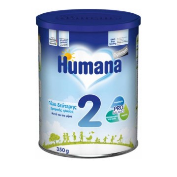 Humana Optimum 2 Βρεφικό Γάλα 2ης Ηλικίας, Μετά τον 6ο Μήνα, Αριστη Διάλυση 350gr