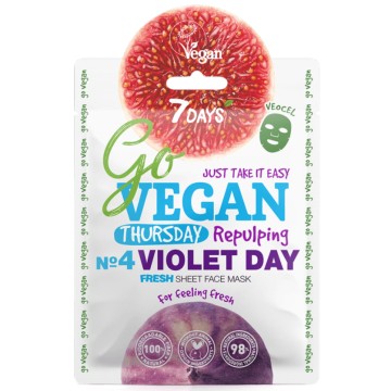 7 Days Go Vegan Sheet Mask Violet Day 25gr 7 Days Go Vegan Sheet Mask Violet Day 25gr