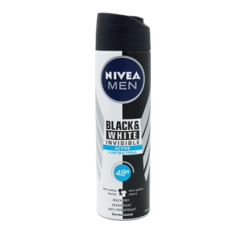 Nivea Men Black & White Invisible Active 48h Quick Dry Spray kundër djersitjes 150 ml