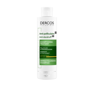 Vichy DERCOS Anti-pelliculaire DS, Shampoing antipelliculaire pour cheveux secs 200 ml