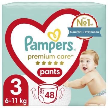 Pampers Premium Care Pants No3 (6-11kg) 48τμχ Pampers Premium Care Pants No3 (6-11kg) 48τμχ
