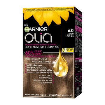 Garnier Olia Βαφή Μαλλιών 6.0 Ξανθό Σκούρο Χωρίς Αμμωνία 60g Garnier Olia Βαφή Μαλλιών 6.0 Ξανθό Σκούρο Χωρίς Αμμωνία 60g