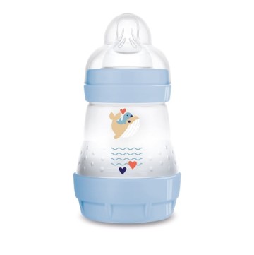 Mam Easy Start Biberon in plastica anticolica con tettarella in silicone 0+ mesi Blu 160ml