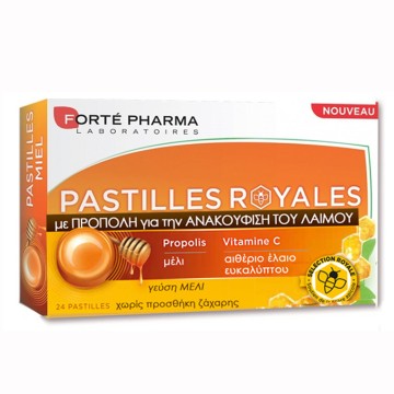 Forte Pharma Pastilles Royales, Пастилки со вкусом прополиса и меда от боли в горле 24шт