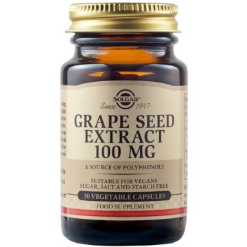 Solgar Экстракт виноградных косточек 100 мг, 30 растительных капсул