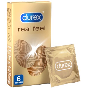 Durex RealFeel, Презервативи от усъвършенстван материал без латекс за по-естествено усещане 6 бр.