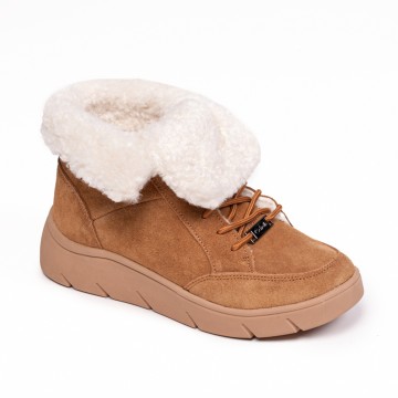 Scholl Stelvio Camel Stivali da Donna con Pelliccia Nr. 37