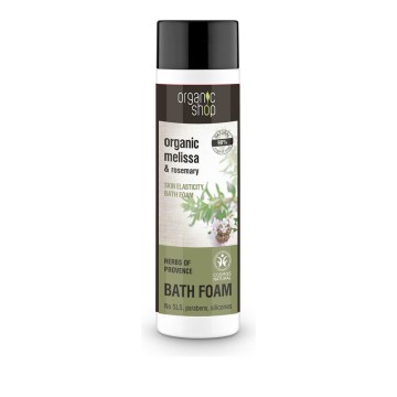 Natura Siberica Organic Shop Herbs Of Provence Bath Foam per pelle elastica, caprifoglio e rosmarino 500 ml
