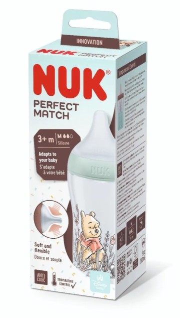 Nuk Μπιμπερό Perfect Match Winnie με Θηλή Σιλικόνης 3m+, 260ml Nuk Μπιμπερό Perfect Match Winnie με Θηλή Σιλικόνης 3m+, 260ml