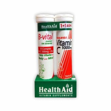 Health Aid Promo B-Vital Albicocca 20 compresse effervescenti & Vitamina C 1000mg Arancio 20 compresse effervescenti