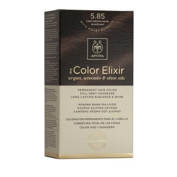 Bojë flokësh Apivita My Color Elixir 5.85 ngjyrë kafe e çelët perla sofër