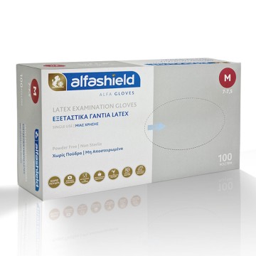 Karabinis Medical Alfashield Alfa Gloves Εξεταστικά Γάντια Λάτεξ Χω...