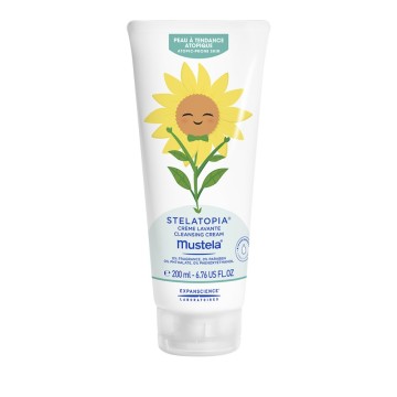 Mustela Limited Edition Stelatopia Reinigungscreme, cremiger Schaum für atopische Dermatitis bei Säuglingen und Kindern, 200 ml