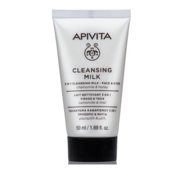 Apivita 3 in1 Face & Eyes Cleansing Milk Γαλάκτωμα Καθαρισμού Προσώπου & Ματιών με Χαμομήλι / Μέλι 50ml