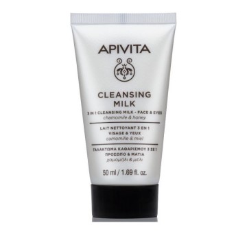 Apivita 3 in1 Face & Eyes Cleansing Milk Эмульсия для умывания лица и глаз с ромашкой / медом 50мл