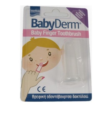Intermed Babyderm Baby Finger Toothbrush 3m+ Бебешка четка за пръсти 1 бр.