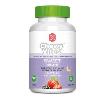 Vican Chewy Vites Sweet Dreams Supplément nutritionnel pour adultes pour traiter l'insomnie, 60 gelées