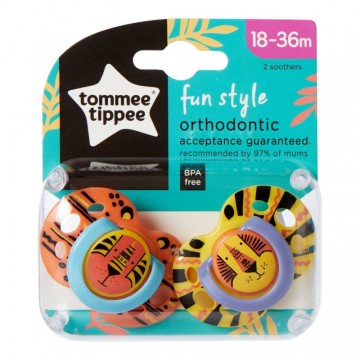 Tommee Tippee Πιπίλες σιλικόνης FUN 18-36m (2τμχ) 