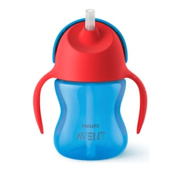 Чашка Avent Bendy с соломинкой 9м+ Цвет синий/красный 200мл