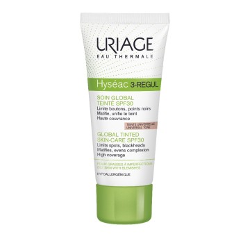 Uriage Hyseac 3-Regul Global Tinted Skin Care SPF30 Крем для лица против пятен, с оттенком, 40 мл