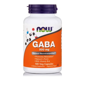Now Foods GABA 500mg Συμπλήρωμα Διατροφής για Καλή Ψυχολογία 100Veg Capsules