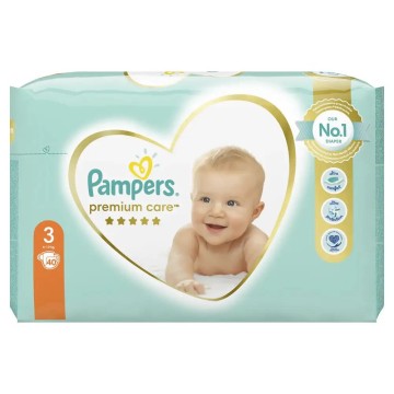 Pampers Premium Care New Born No3 Midi (6-10 kg) 40 pezzi