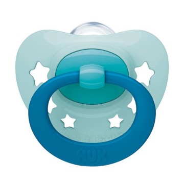 Nuk Signature Silicone Pacifier Blue with Stars for 0-6 months with Case 1pc