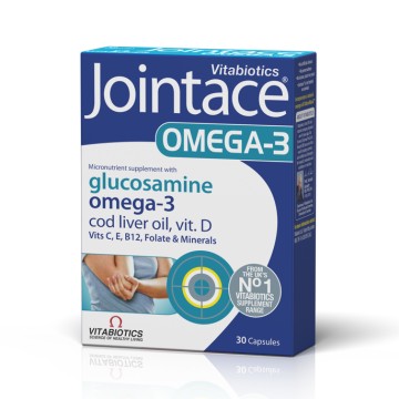 Vitabiotics Jointace Omega-3 Glucosamine ، أحماض أوميغا 3 الدهنية ، 30 كبسولة