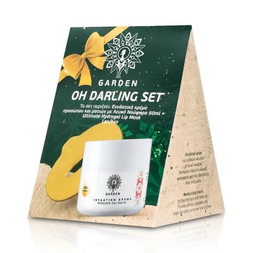 Garden of Panthenols Oh Darling Set Crème hydratante pour le visage et les yeux au nénuphar blanc 50 ml et masque pour les lèvres hydrogel ultime 1 pc