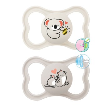 Mam Supreme Orthodontic Silicone Pacifiers for 6-16 months Beige/Grey 2pcs