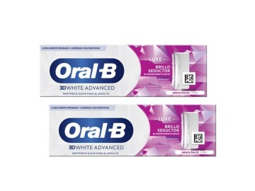 Oral B 3D White Advanced Luxe Glamorous Dentifrice Menthe Blanche 2x75 ml