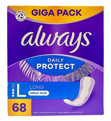 Always Dailies Extra Protect Long Odour Lock Large, 68 Σερβιέτες Always Dailies Extra Protect Long Odour Lock Large, 68 Σερβιέτες